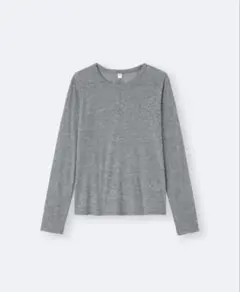 GU ソフトシアークルーネックt グレー XL ＋おまけピンクXL