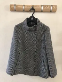 INDIVI ヘリンボーン ケープジャケット 38