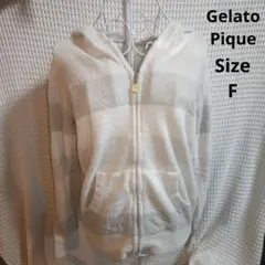 【かわいい☆Gelato Pique】グレー　白　ボーダー　ロゴ　サイズF