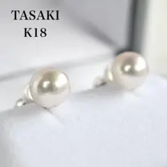 【至高・オーロラ花珠】タサキ　K18 アコヤ　パール　イヤリングのサムネイル