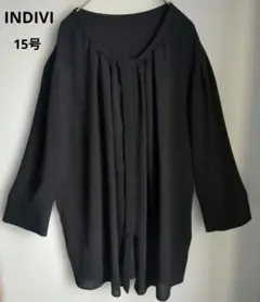 INDIVIエフォートレスオーバーブラウス13サイズ 極美品 大きいサイズ 