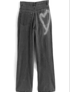 ハートポイントデニムパンツ[gn177] ブラックハイウエスト デニムパンツ