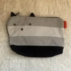 ストライプポーチ 猫