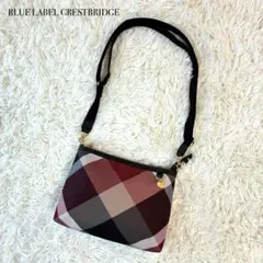 BLUELABEL CRESTBRIDGE チェック ショルダーバッグ