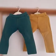 緑　黄色　ストレッチパンツ　長ズボン　2本セット　90　男の子　女の子