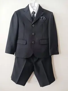 子供用フォーマルスーツ 黒 半ズボン 男の子110cm シャツ一式
