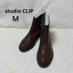 【新品】ショートブーツ ダークブラウン サイドジップ Ｍサイズ 箱タグ付き