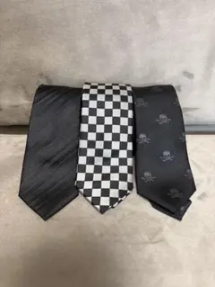 【新品未使用】 ネクタイ 黒 ブラック 3本 セット まとめ売り