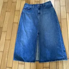 デニムブルー スリット入りロングスカート　ユニクロ