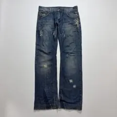 ドルガバ ハードダメージ加工 デストロイホワイトデニム メタルロゴ