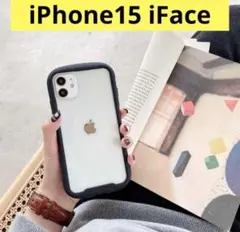 iPhone 15 iFace スマホケース　黒　ブラック　レンズカバー