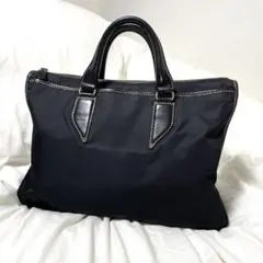 ■美品■ステファノマーノ ブリーフケース ナイロン×レザー A4 黒 イタリア製のサムネイル