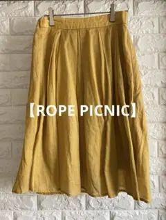 【ROPE PICNIC】 ロペピクニック フレアスカート ミモレ丈黄色M