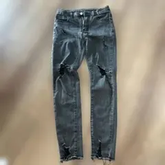 SHEENデニムスリムパンツ　黒