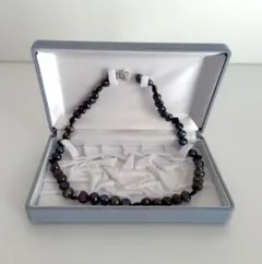 淡水パール　ネックレス　ブラックパール　SILVER刻印有り　箱有