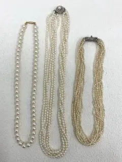 50.312【ネックレス　3本セット】淡水パール　ヴィンテージ　アンティーク