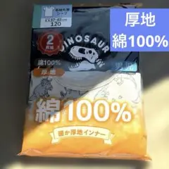 新品未使用　キッズ男の子　恐竜柄　あたたか半袖シャツ肌着　綿 120cm 2枚組