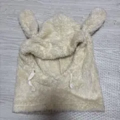 PAIRMANON 耳付きフード帽子 クリーム色　Mサイズ