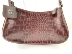 ダークブラウン クロコダイル風 ショルダーバッグ