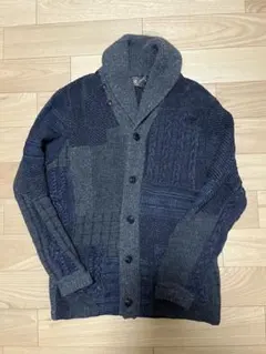 RRL パッチワーク カシミア混カーディガン