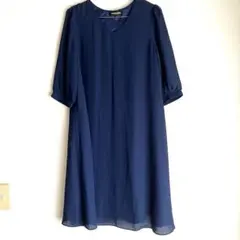 ANGELIEBE エンジェリーベ マタニティVネックワンピース 紺色 S-M