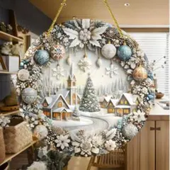 北欧 クリスマス オーナメント クリスマスツリー 看板 リース ホワイト 冬