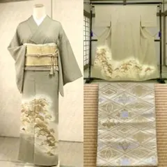 美品　色留袖　袋帯　一つ紋　薄緑　４点フルセット　卒業式　入学式　結婚式　母