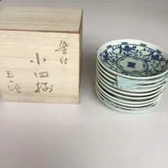 3/5 a 2 染付 青い花柄の小皿揃10枚セット