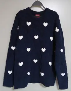 イ*ゴ様 gelato pique ハートジャガードプルオーバー ネイビー Lサ