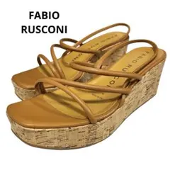 FABIO RUSCONI コルクソール サンダル　レザー　本革　38 ブラウンのサムネイル