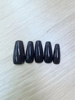 ワンカラー　黒ネイルチップ10本セット