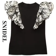 スナイデル SNIDEL エンブロイダリー スリーブ ニット プルオーバー