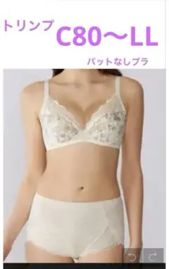 C80〜LL パットなしブラ&ショーツ　トリンプ　ゴールドレーベル　4005