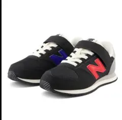 ニューバランス ジュニア キッズ スニーカー ブラック×レッド　23cm
