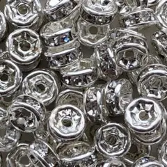 訳ありロンデル平型シルバー系パーツ10個セット