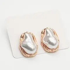 ピアス バロック調 パール ゴールド 大ぶり アンティーク調 パーティー