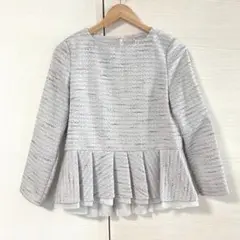 【極美品】Rire Fete ツイード ペプラムフリルトップス 日本製