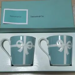 【未使用】Tiffany & Co. リボンデザインマグカップ2個セット