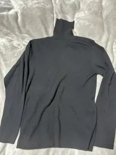 無印ブラック 洗えるタートルネック セーター Lサイズ