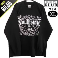 PRO CLUB 長袖Tシャツ バンダナ【XL】ウエストコースト チカーノ 黒のサムネイル
