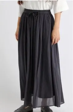 studio CLIP コットンキュプラ製品染めスカート☆ネイビー