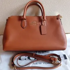 極美品 COACH クロスグレイン レザー ケイシー トートバッグ ブラウン