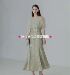 【9/17まで限定価格】チュールフリルボレロペイントマーメイドワンピースドレス