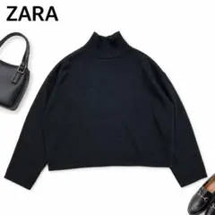 ZARA ザラ ハイネックニット セーター ブラック シンプル カジュアル 黒