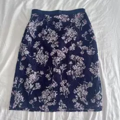 MISCH MASCH ネイビー フラワーレースタイトスカート