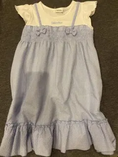 Golden Bear 半袖ワンピース 青と白のチェック