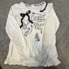 mezzo piano 長袖カットソー リボン付き