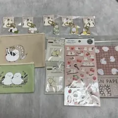 ☆ セリア　シマエナガ　雑貨　キーホルダーメタルエポ　ケース　シール　チャーム☆