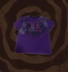 紫 グラフィックプリント Tシャツ 骸骨 グランジ y2k 海外