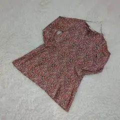 フェリシモ　花柄　ミニワンピース　チュニック　長袖　M 小さい花